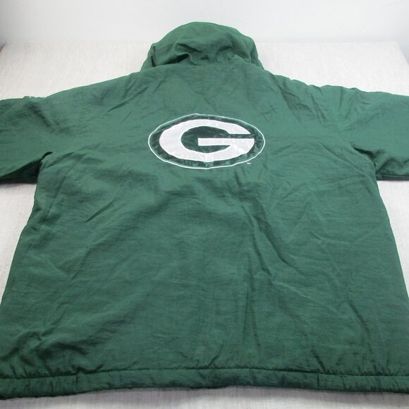 NFL Green Bay Packers Pro Line Starter Jacket Football Mens XL Green Hood Zipper - Picture 2 of 12